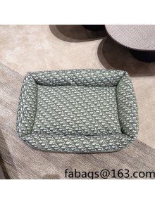 Dior Oblique Large Rectangular Padded Dog Bed Green 2021