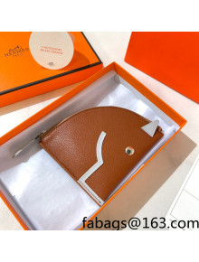 Hermes Leather Horse Coin Purse Wallet Caramel Brown 2021 