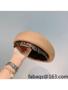 Fendi Wool Beret Hat Brown 2021 54