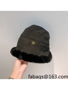 Dior Shearling Bucket Hat Black 2021 51