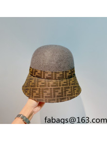 Fendi Wool Bucket Hat Grey 2021 60