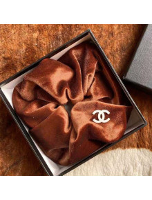 Chanel Velvet Hair Ring Brown 2021 71