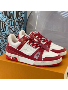 Louis Vuitton LV Trainer Sneakers White/Red 2021 87 