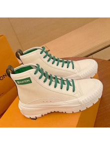 Louis Vuitton LV Squad Canvas and Leather High-top Sneakers/Boots White/Green 2021