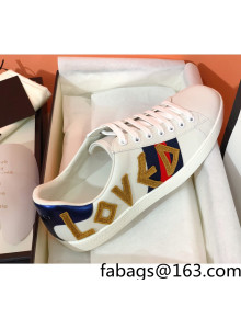 Gucci Ace Sneakers in Embroidered Leather White 2022 40