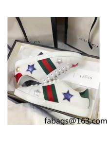 Gucci Ace Sneakers in Star Leather White 2022 44