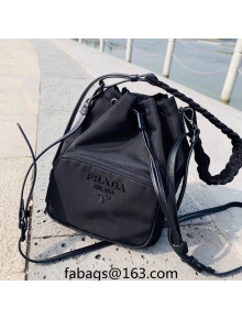  Prada Duet Nylon Bucket Bag Black 2023 1BH038 