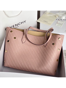 Givenchy Bond Tote Bag in Logo Embossed Calfskin Pink 2021