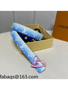 Louis Vuitton Gradient Monogram Canvas Reversible Belt 3cm with LV Love Buckle Blue 2021