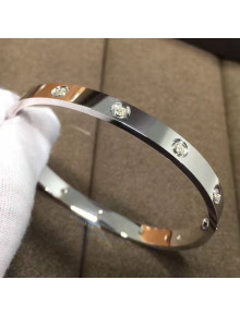 Cartier White Gold Nologo Love Bracelet with Diamonds, Classic 04