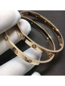 Cartier Pink Gold Nologo Love Bracelet with Diamonds, Classic 04