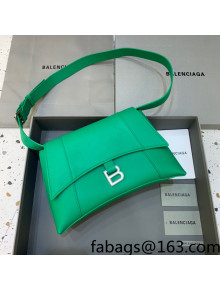 Balenciaga Hourglass Sling Back Large Bag in Smooth Leather Bright Green 2021 180609