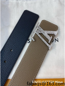 Louis Vuitton Calf Leather Belt 4cm with LV Buckle Black/Green/Silver 2022 031142