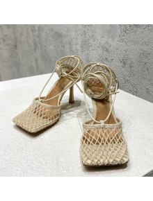 Bottega Veneta Cord Mesh High Heel Sandals 9cm White 2022