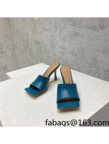 Bottega Veneta Stretch Lambskin High Heel Slide Sandals 9.5cm Blue 2022 032150