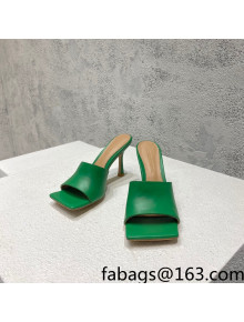 Bottega Veneta Stretch Lambskin High Heel Slide Sandals 9.5cm Green 2022 032152