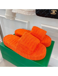 Bottega Veneta Resort Sponge Towel Slides Sandals Orange 2022 032180