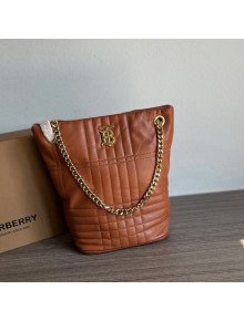 Burberry Small Quilted Lambskin Lola Bucket Bag Maple Brown 2022 804623