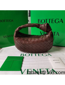 Bottega Veneta Mini BV Jodie Hobo Bag in Woven Lambskin Fondant Brown 2021