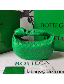 Bottega Veneta Mini BV Jodie Hobo Bag in Woven Lambskin Parakeet Green 2021