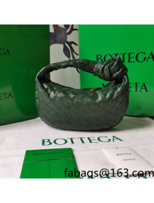 Bottega Veneta Mini BV Jodie Hobo Bag in Woven Lambskin Raintree Green 2021