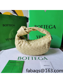 Bottega Veneta Mini BV Jodie Hobo Bag in Woven Lambskin Light Yellow 2021