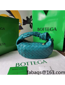 Bottega Veneta Mini BV Jodie Hobo Bag in Woven Lambskin Teal Green 2021