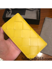 Bottega Veneta Maxi Woven Long Zipped Wallet Yellow 2022