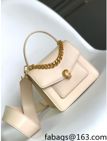 Bvlgari Serpenti Forever Mini Lambskin Top Handle Bag Ivory White 2021 09