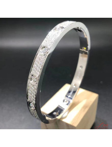 Cartier 18k White Gold 216 Diamonds Paved Love Bracelet N6033602