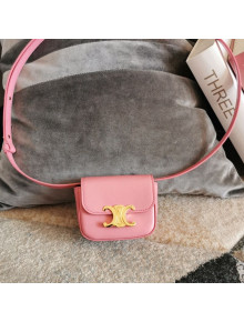 Celine Mini Triomphe Bag in Shiny Calfskin 10I513 Flamingo Pink 2022