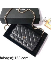 Chanel Lambskin Classic Wallet on Chain WOC AP0250 Black/Gold 2021 