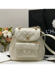 Chanel Duma Calfskin Mini Backpack White 2021 