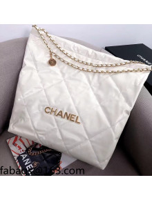 Chanel Waxy Calfskin Large Shopping Bag White/Gold 2021 