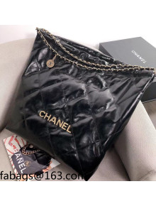 Chanel Waxy Calfskin Large Shopping Bag Black/Gold 2021 