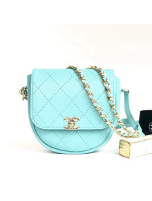 Chanel Lambskin Mini Messenger Bag AS0143 Light Blue 2021 