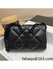 Chanel 19 Lambskin Large Flap Bag AS1161 All Black 2021 35