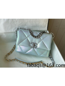 Chanel 19 Iridescent Lambskin Small Flap Bag AS1160 Light Blue 2021 42