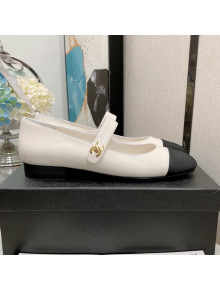 Chanel Lambskin Mary Janes Ballerinas White 2021 79