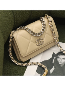 Chanel 19 Lambskin Wallet on Chain WOC AP0957 Beige/Matte Silver/Light Gold/Aged Gold 2022 2022 13