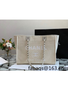 Chanel Deauville Mixed Fibers Medium Shopping Bag A67001 Beige 2022 02