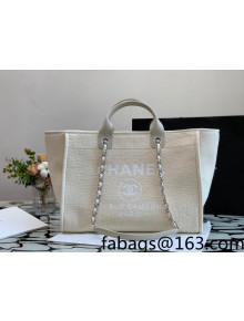 Chanel Deauville Mixed Fibers Large Shopping Bag A66941 Beige 2022 03