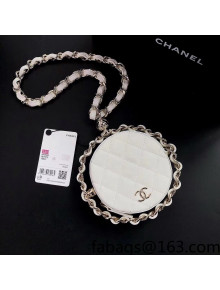 Chanel Lambskin Clutch with Around Chain AP2568 White 2021 