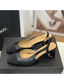 Chanel Leather Slingback Pumps 6.5cm G31318 Black 2022 01