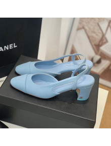 Chanel Denim Slingback Pumps 6.5cm G31318 Blue 2022 11