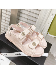 Chanel Stone Embossed Strap Sandals G35927 Light Pink 2022 