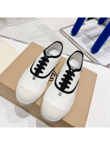 Chanel Canvas Sneakers White/Black 2022 030538