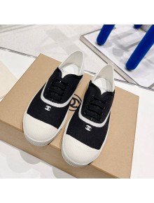 Chanel Canvas Sneakers White/Black 2022 030539