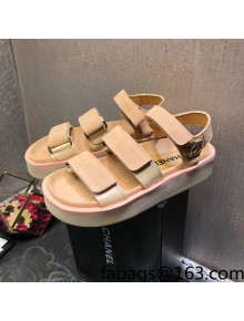 Chanel Suede Strap Flat Sandals Camel Brown 2022 02