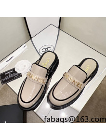 Chanel Shiny Calfskin Mules G37430 Apricot 2022 